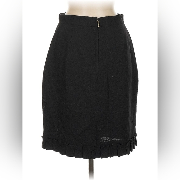 Kate Spade Black Wool Shift Skirt with Pleated Hem – Size 6 (EUC) - Picture 3 of 5